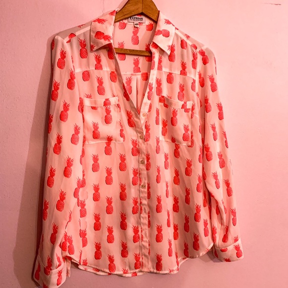 Pineapple Express Blouse - Button down - Small - Summer top - Picture 3 of 8